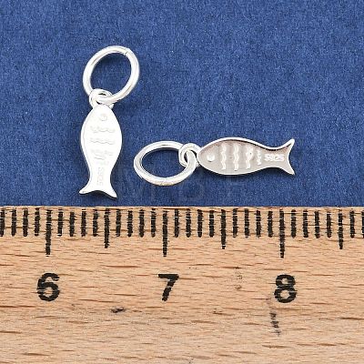 925 Sterling Silver Fish Charms STER-A049-01A-S-1