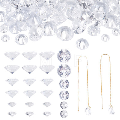 60Pcs 3 Styles Cubic Zirconia Charms ZIRC-TAD0001-01F-1