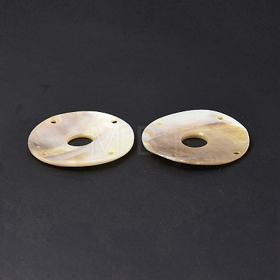 Natural Freshwater Shell Connector Charms SHEL-C003-09-1
