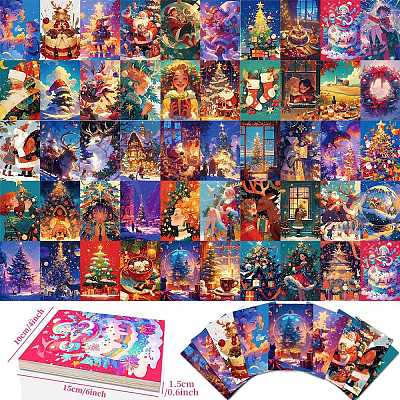 50Pcs Christmas Paper Greeting Cards DIY-P085-15B-1