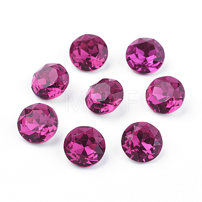 Pointed Back & Back Plated K9 Glass Rhinestone Cabochons RGLA-J012-8mm-502-1