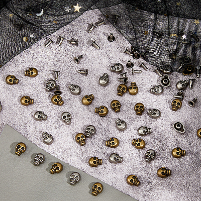 48Pcs Alloy Studs Rivets FIND-FH0011-42A-1