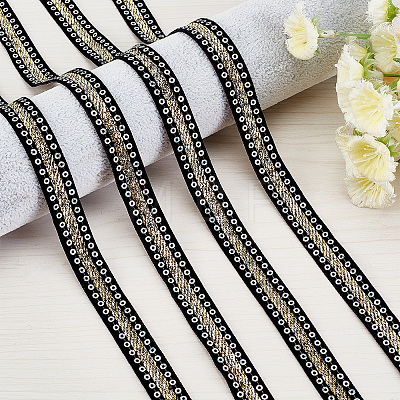 Sparkle Style Polyester Ribbons OCOR-WH0074-37B-1