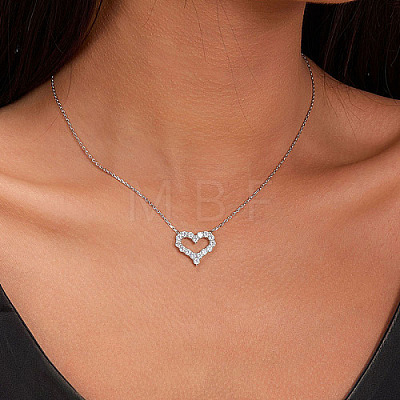 925 Sterling Silver Heart Shape Pendant Necklaces for Women LK7425-2-1