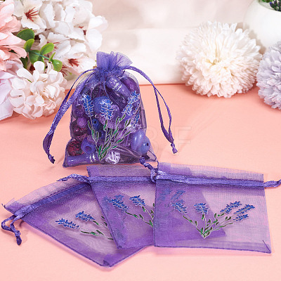 20Pcs Polyester Mesh Sachet Packing Drawstring Bgas ABAG-TA0002-20E-1