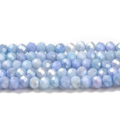 Faceted Electroplated Glass Beads Strands X-GLAA-C023-02-C16-1