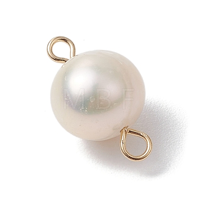 Natural Cultured Freshwater Pearl Connector Charms PALLOY-JF03090-02-1