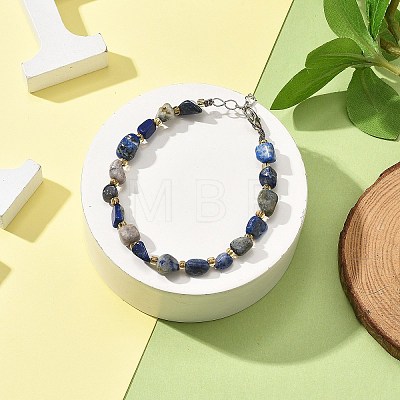 Natural Lapis Lazuli Beads Bracelets for Women BJEW-H623-02S-19-1