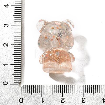 Transparent Resin Little Bear Ornament RESI-S015-01A-1