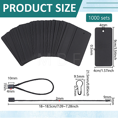 1000Pcs Rectangle Blank Coated Paper Price Tags FIND-WA0001-22-1
