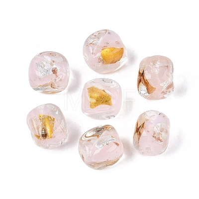Handmade Gold & Silver Foil Glass Beads FOIL-Q003-01A-1