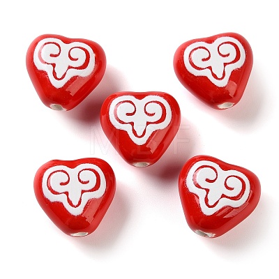 Printed Handmade Porcelain Beads FIND-H023-02I-1