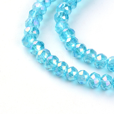 Electroplate Glass Beads Strands X-EGLA-R048-2mm-08-1