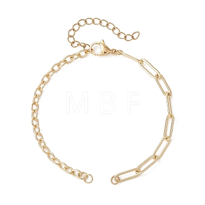 Brass Mixed Chain Bracelet Making AJEW-JB01561-1