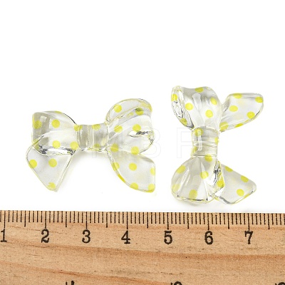 Transparent Printed Acrylic Beads OACR-H124-01C-1