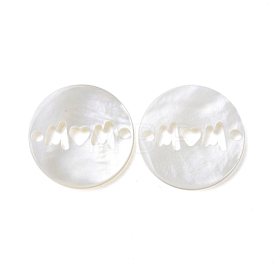 Natural Freshwater Shell Connector Charms SHEL-H001-08-1
