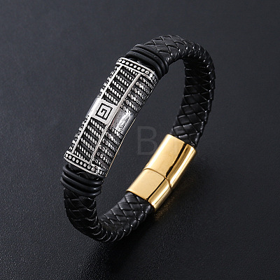 Punk Braided PU Leather Cord Bracelets OT2015-2-1