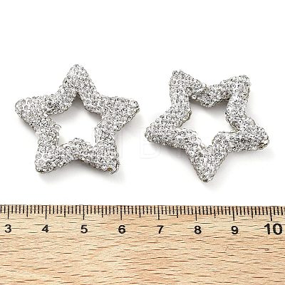 Star Shape Polymer Clay Rhinestone Beads CLAY-NH0001-06M-1