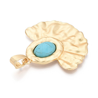Synthetic Turquoise Big Pendants PALLOY-N179-62MG-1