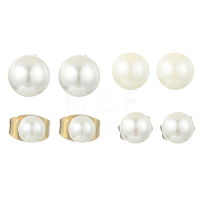 4 Pairs 304 Stainless Steel Stud Earrings EJEW-JE07011-1