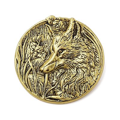 Retro Antique Golden Animal Alloy Brooches for Backpack Clothes JEWB-S040-02B-AG-1