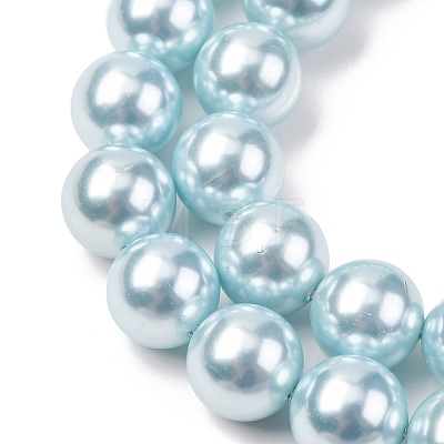Electroplated Shell Pearl Beads Strands BSHE-G041-12mm-03-1