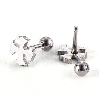 201 Stainless Steel Barbell Cartilage Earrings EJEW-R147-03-1