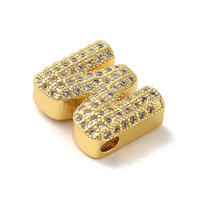 Brass Micro Pave Clear Cubic Zirconia Charms ZIRC-C009-01G-M-1