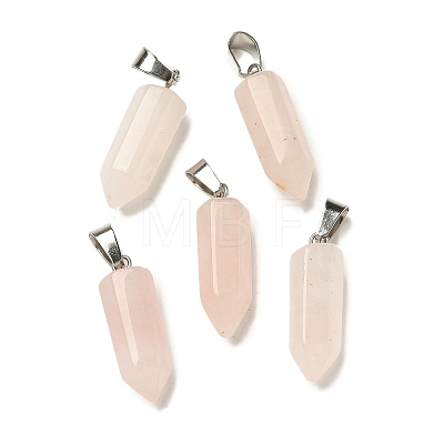 Natural Rose Quartz Pendants G-Z067-07P-09-1
