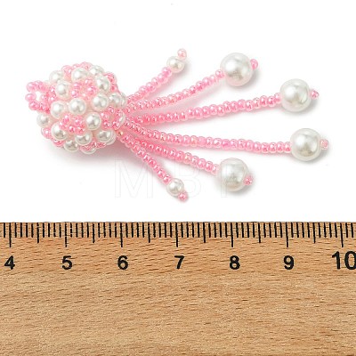 Glass Seed Beads & Glass Pearl Big Pendants PALLOY-MZ01336-02-1