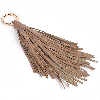 2Pcs PU Leather Tassel Pendant Keychains FIND-CL0002-41A-1