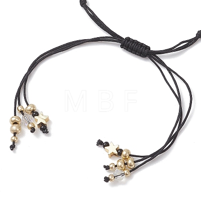 Natural White Jade & Howlite & Dyed Yellow Jade & Nylon Thread Adjustable Multi-strand Bracelets BJEW-MZ00238-01-1