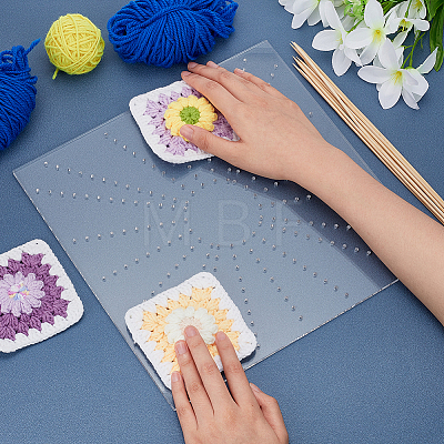 Square Acrylic Crochet Blocking Board TOOL-WH0125-68-1