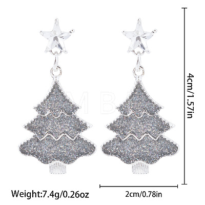 Christmas Alloy Dangle Stud Earrings FS-WG10992-07-1