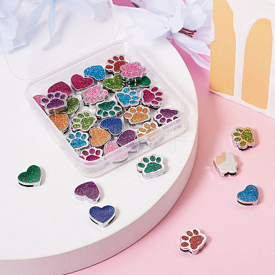Alloy Enamel Slider Charms and Large Hole Beads ENAM-CD0001-07-1