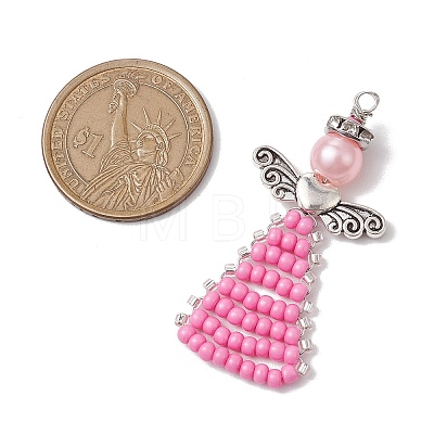 Glass Seed Beads Pendants PALLOY-MZ00381-01-1