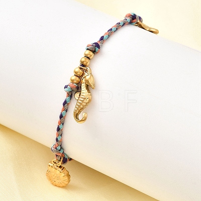 Ocean Series 304 Stainless Steel Charm Bracelets BJEW-K237-25B-G-1