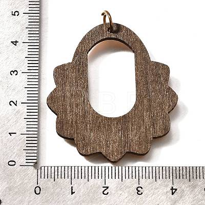 Printed Poplar Wood Pendants FIND-B045-23B-1