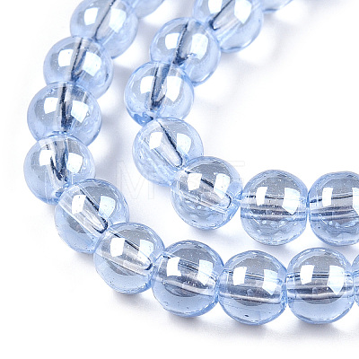 Transparent Electroplate Glass Beads Strands GLAA-T032-T6mm-AA04-1