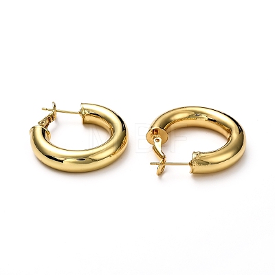 Brass Hoop Earrings EJEW-H121-02G-1