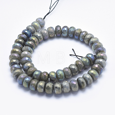 Electroplate Natural Labradorite Beads Strands G-K256-27E-1