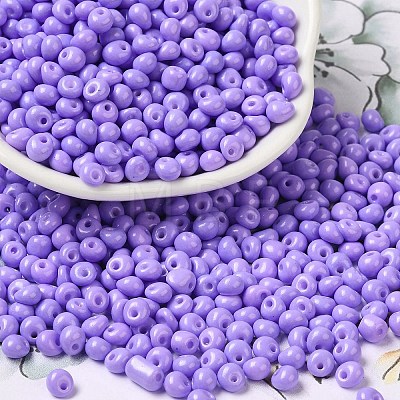 6/0 Opaque Baking Paint Glass Seed Beads SEED-M012-02A-09-1