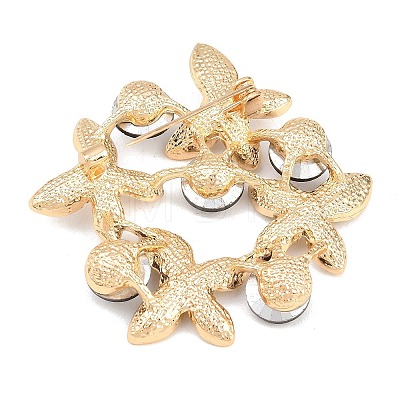 Butterfly Alloy & Rhinestone Lapel Pin Brooches JEWB-G047-03G-1