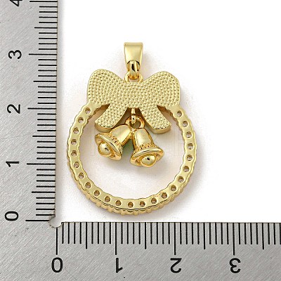 Christmas Brass Micro Pave Cubic Zirconia Pendant KK-H468-01A-01G-1