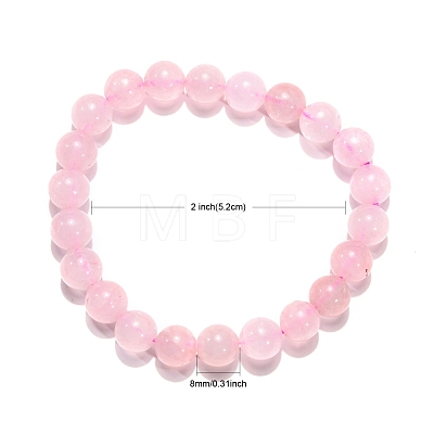Natural Rose Quartz Beaded Stretch Bracelets B072-1-1