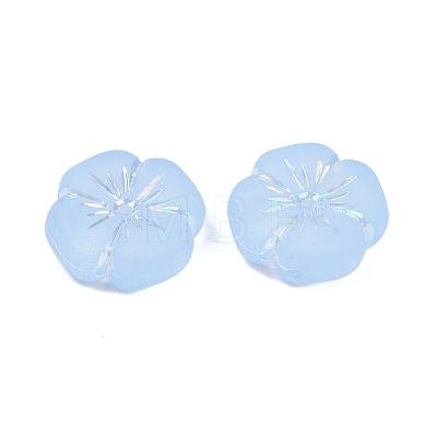 Frosted Transparent Acrylic Beads OACR-P029-19B-01-1