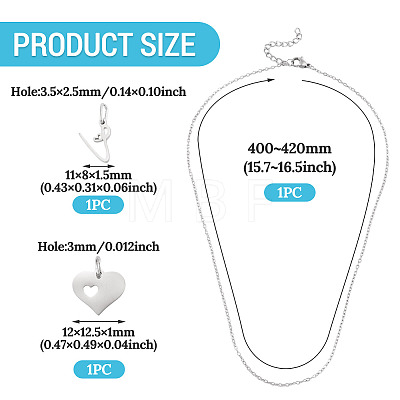 1Pc 304 Stainless Steel Cable Chain Necklaces NJEW-TA0001-24V-1