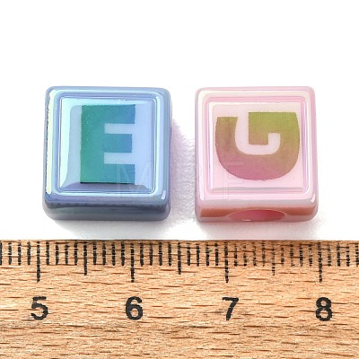 UV Plating Opaque Acrylic European Beads AC-CBA113D-01-1