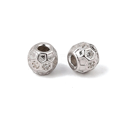 925 Sterling Silver Micro Pave Clear Cubic Zirconia Beads SE-CBAF1B2-05P-1