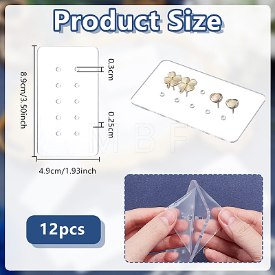 12Pcs 10-Hole Acrylic Earring Display Cards EDIS-OC0001-10C-1